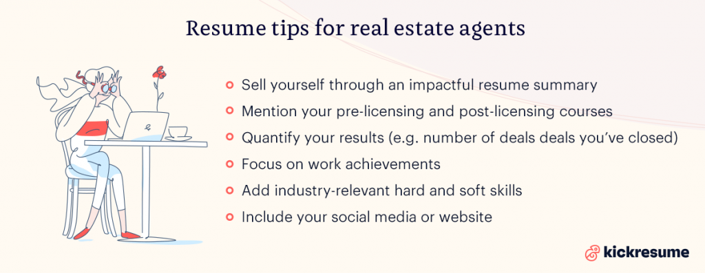 resume tips for real estate agents