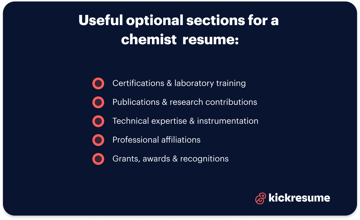 Chemist resume optional sections