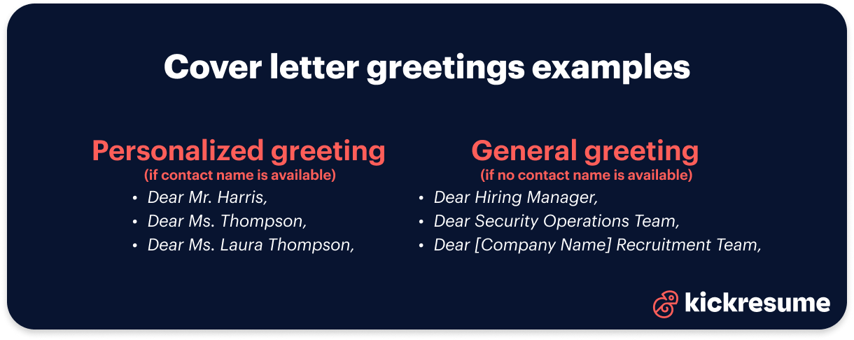 Security officer cover letter greeting
