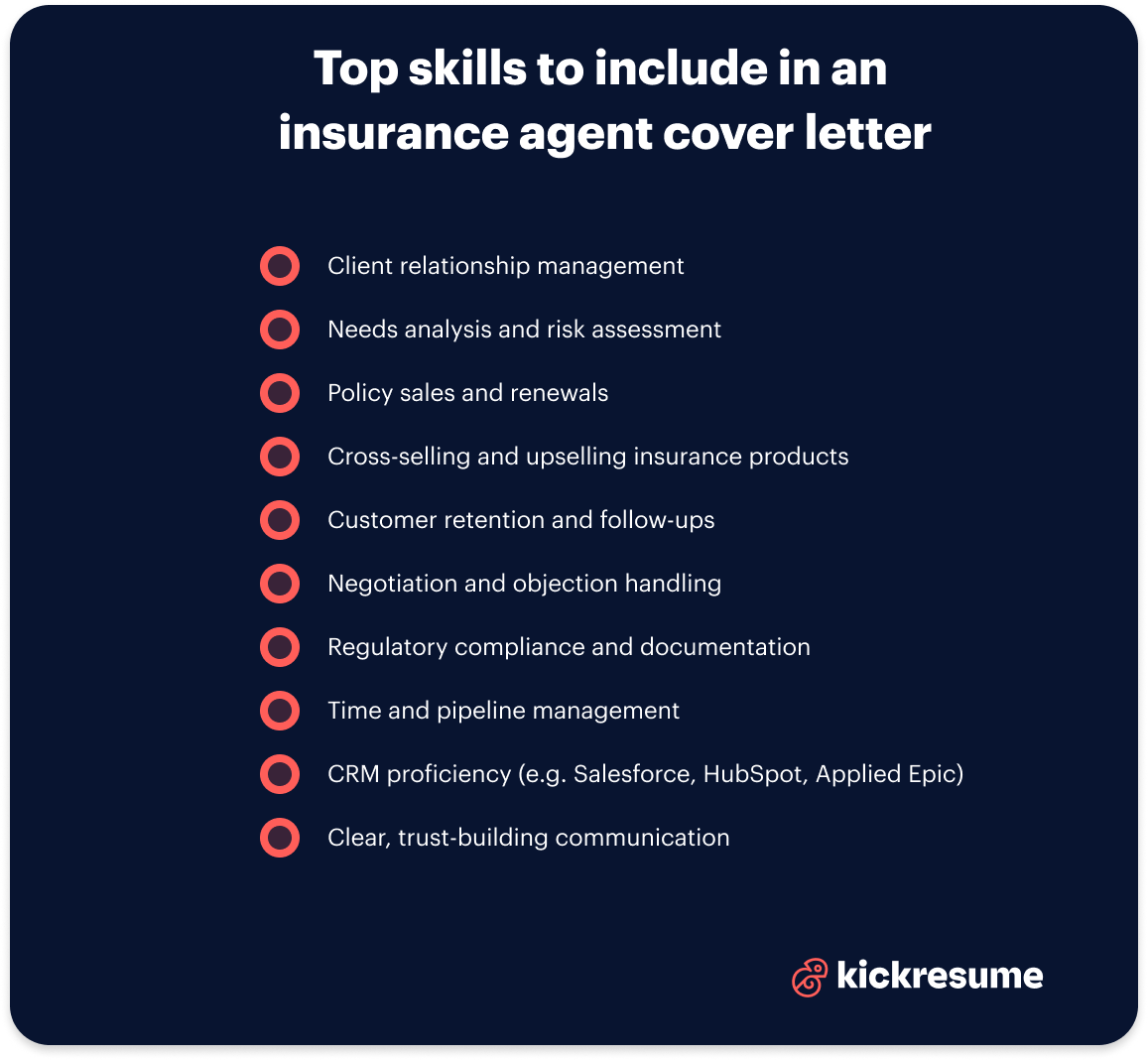 Insurance agent cover letter skills examples