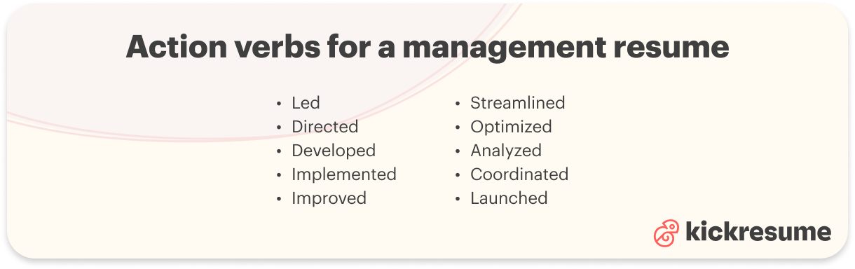 Management resume action verbs
