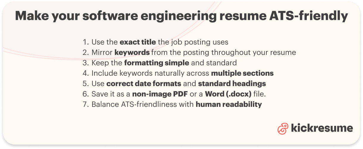 Tips on how to make your software engineering resume ATS-frienldy