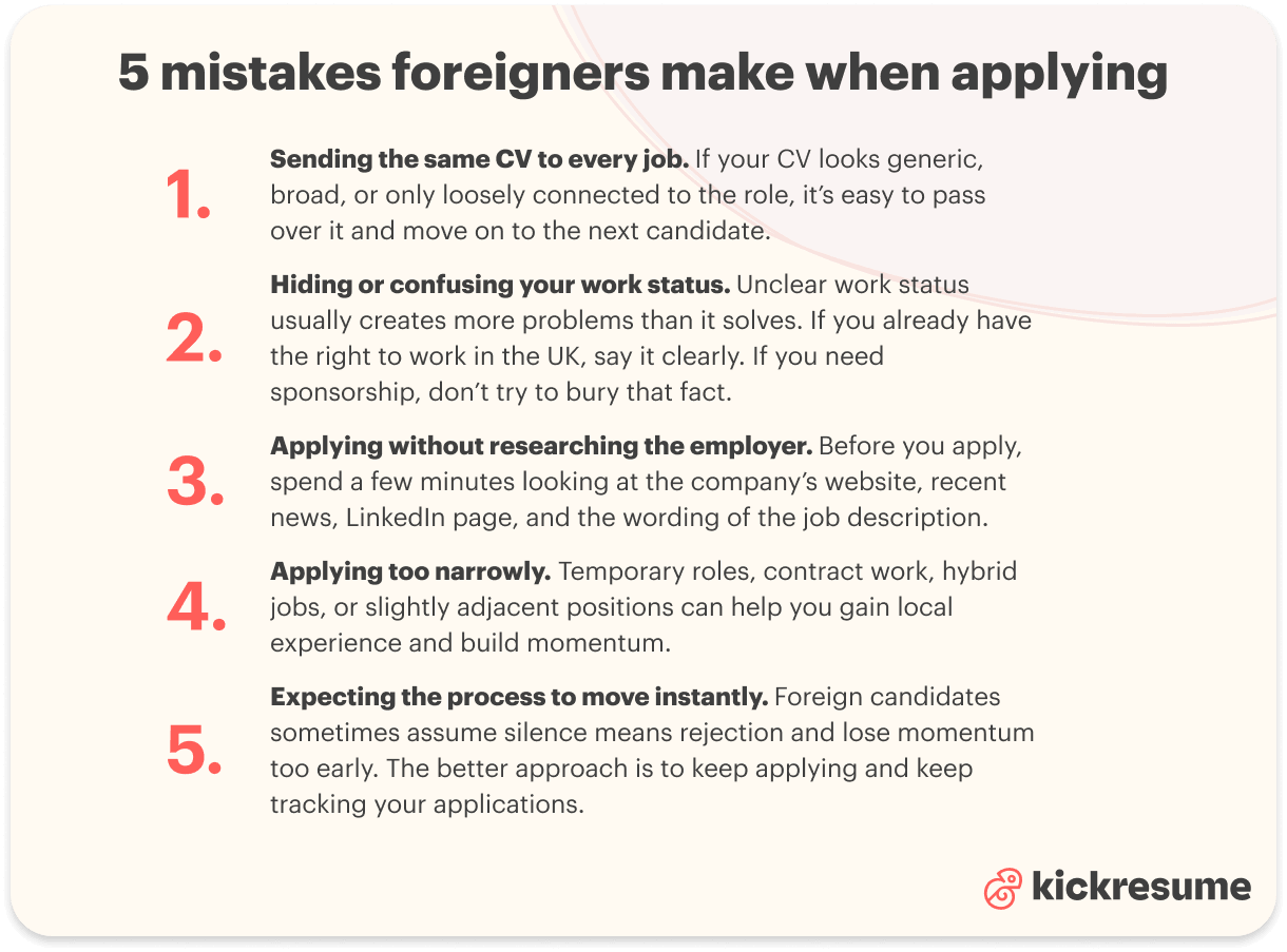 Mistakes foreigners make when applying for jobs in London