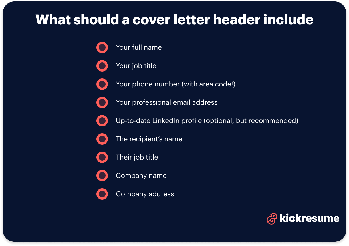Account manager cover letter header elements