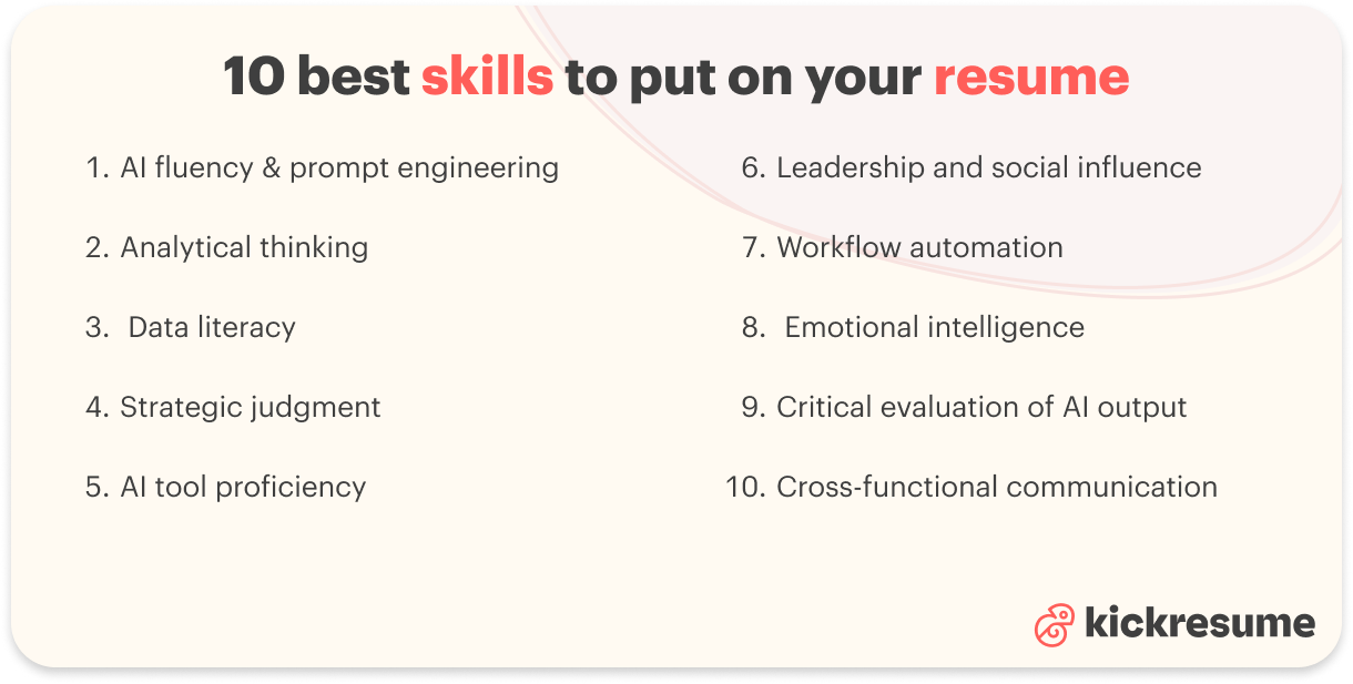 best ai skills to put on your resume