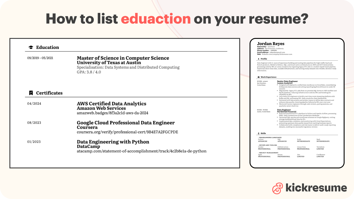 how to list education on a resume