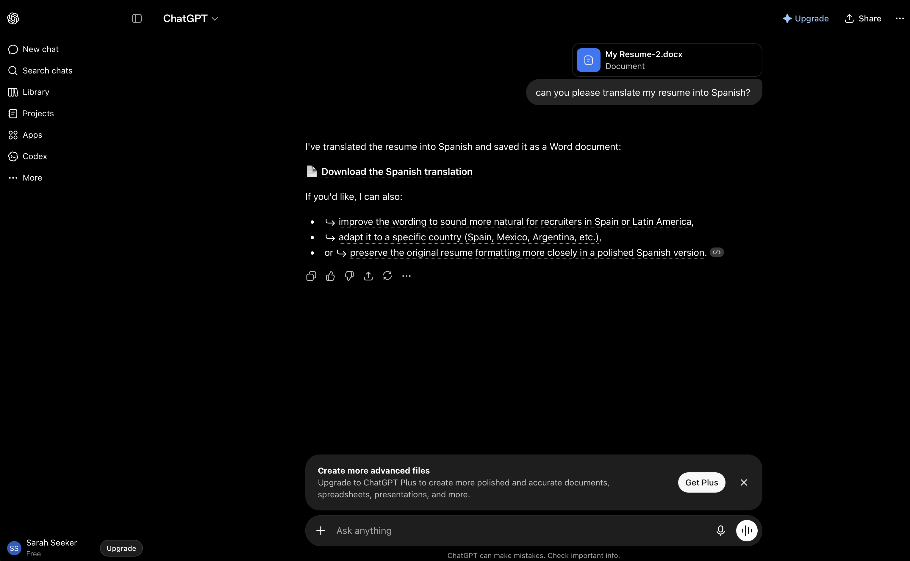 ChatGPT translator