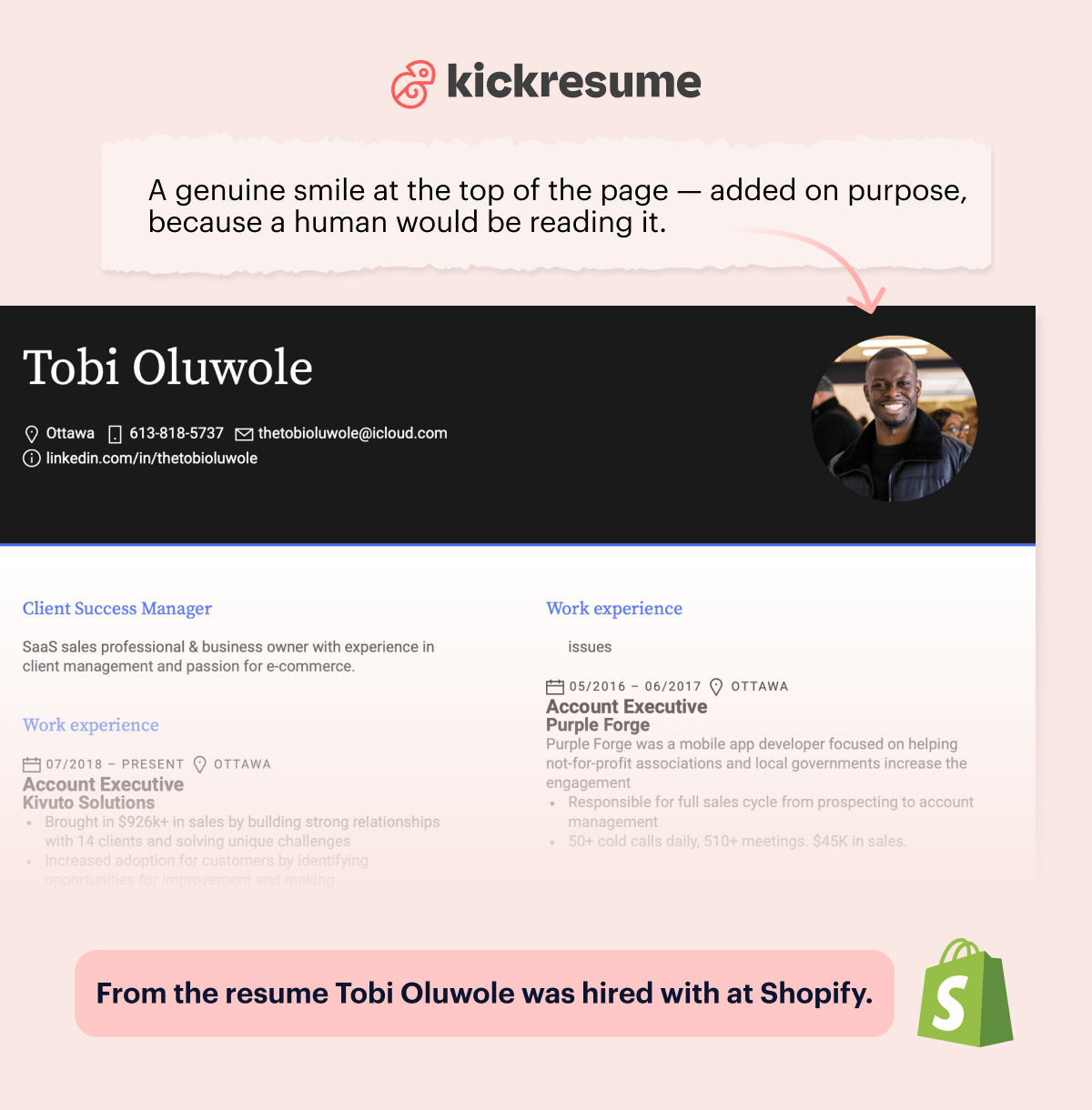 resume hired by shopify - photo