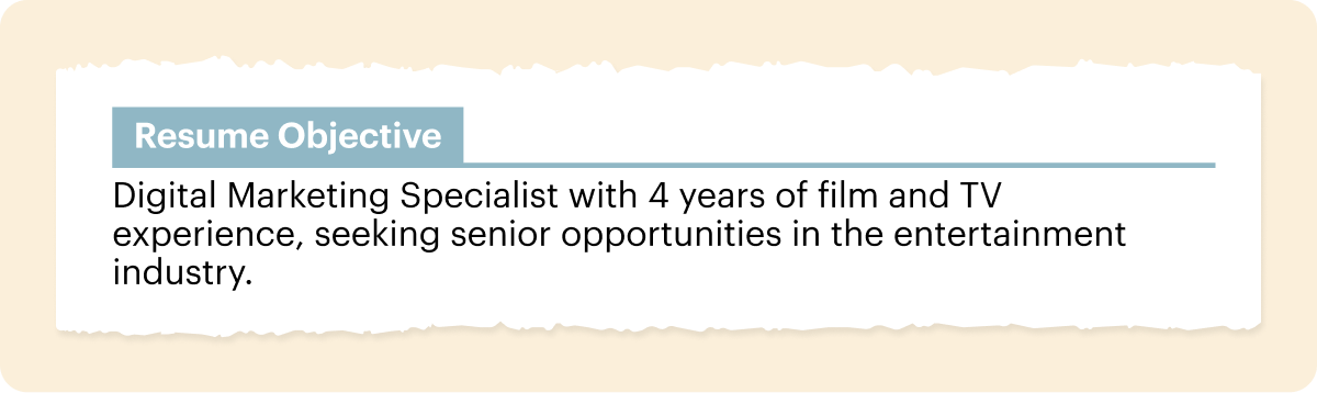 resume objective sample