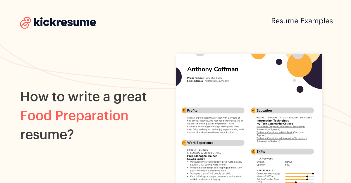 Food Preparation Resume Examples & Writing Guide 2024 Kickresume