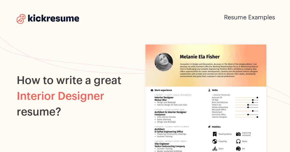 Interior Designer Resume Examples & Writing Guide 2026 | Kickresume